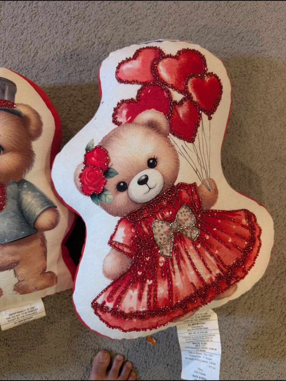 Valentine Red Teddy Bear Decorative Throw Pillow - Home Holiday3 Of Them